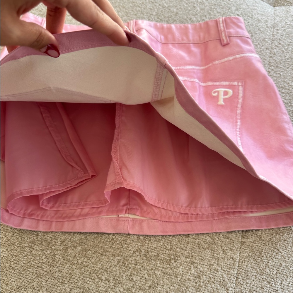 Lisa Says Gah x Polly Pocket Mariah Mini Skirt Pink Faux Leather Size S- NWOT - Picture 7 of 10